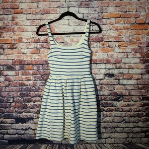 Anthro sunday in brooklyn white blue stripe dress